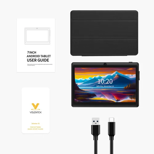 Miniatura 6 de Tablet de 7 pulgadas, sistema operativo Android 13 Quad Core, 32GB ROM, WiFi, Bluetooth, cámara dual, PC Tablet USB C, pantalla táctil de 7 Negro