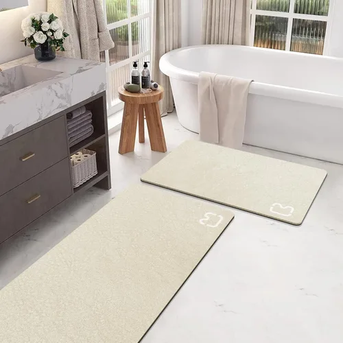 Miniatura 38 de RUERYA Tierra de Diatomeas Alfombras de Baño 23.6 x 15.7 pulgadas, Secado Rápido Súper Absorbente Base de Goma Antideslizante Alfombra de Baño