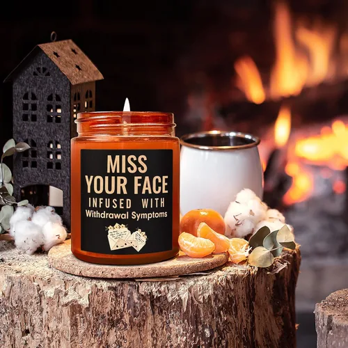Miniatura 4 de Regalos divertidos para amigos para mujeres y hombres, vela Miss Your Face para ella y él, divertido cumpleaños, amistad, regalo relajante, vela