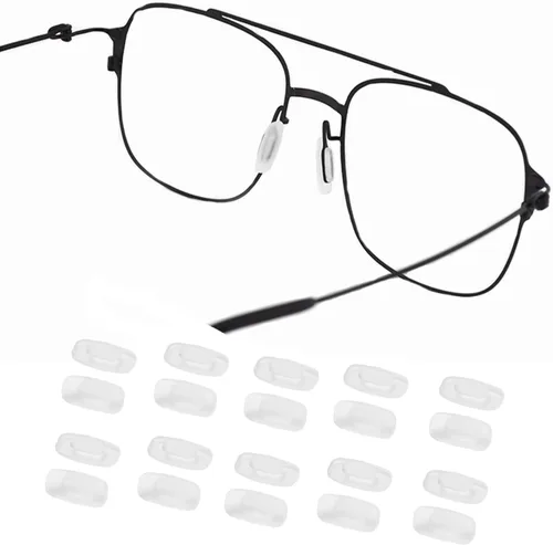 Almohadillas de nariz para lentes de silicona suave, rectángulo, deslizamiento, deslizamiento, en almohadillas nasales de silicona, Claro