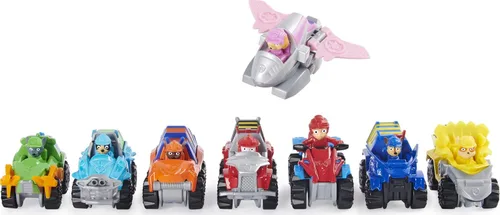 Miniatura 5 de PAW Patrol 6056889 - Paquete de regalo de rescate de dinosaurios de metal real, 8 vehículos coleccionables fundidos a presión, escala 1:55