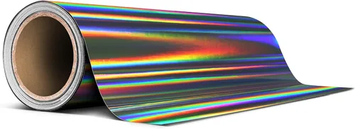 Miniatura 3 de VViViD Rollo de cinta adhesiva de vinilo holográfico negro Lazer cromado (1 pulgada x 20 pies)