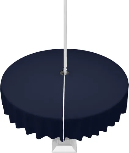 Miniatura 25 de QueenKer Mantel de exterior verde oliva con agujero para sombrilla y cremallera, mantel de color sólido para mesas cuadradas, colección de mesa