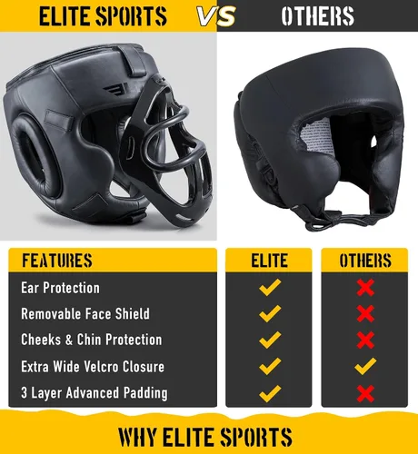 Miniatura 7 de Elite Sports Mejor Casco de Boxeo para Niños Casco de Lucha para Jóvenes para Edades de 4 a 13 Años MMA Kickboxing Muay Thai BJJ Karate Protector