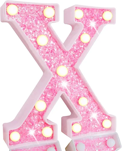 Miniatura 57 de Pooqla Luces de números de marquesina, números de luz rosa para niñas de 10.º cumpleaños, funciona con pilas, luz nocturna de número con purpurina