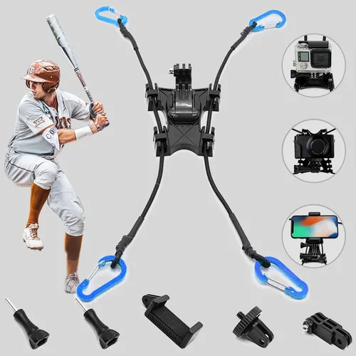 Soporte de valla compatible con iPhone Mevo Start y otras cámaras de acción para softbol, tenis, béisbol, fútbol, red / cadena de enlace de juegos