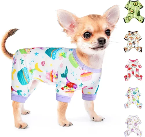 Miniatura 21 de Pijamas para perros, ropa suave y elástica para perros pequeños, hembras y niños, tamaño mediano, ropa para cachorros, ropa para cachorros, mameluco