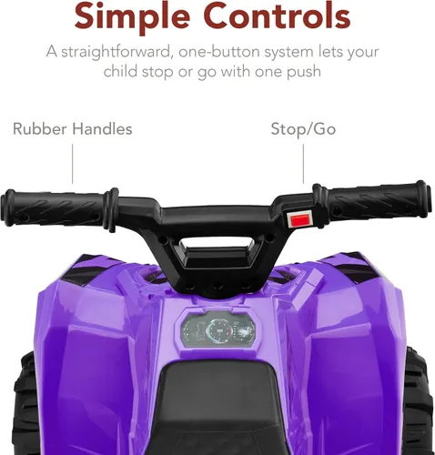 Miniatura 6 de Best Choice Products Juguete de paseo para niños de 6 V, 4 ruedas Quad ATV Play Car con velocidad máxima de 1.8 MPH, neumáticos pisados, asas