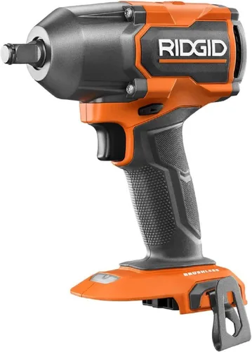 RIDGID Llave de impacto de torsión media de 18 V sin escobillas de 4 modos de 1/2 pulgada con anillo de fricción (solo herramienta), naranja