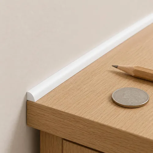 Moldeado mini redondo de 0.25 x 0.25 pulgadas, borde ultrafino de 10 pies para huecos pequeños, costura de pared de encimera, alféizar de ventana,