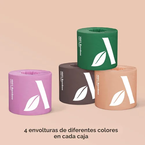 Miniatura 4 de Amazon Aware 100% papel higiénico de bambú de 3 capas, sin perfume, 12 rollos, 350 hojas por rollo, total 4200 hojas, sin plástico