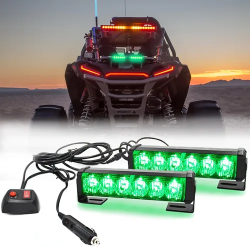 Miniatura 13 de 2 x 6 LED con 9 modos de advertencia para el tráfico - Luces estroboscópicas impermeables para auto, para interior, techo, salpicaderas, parabrisas