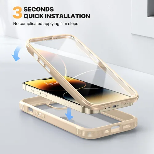 Miniatura 251 de Diaclara Funda diseñada para iPhone 16, mejorada [protección completa de la cámara], carcasa resistente de cuerpo completo con protector de pantalla