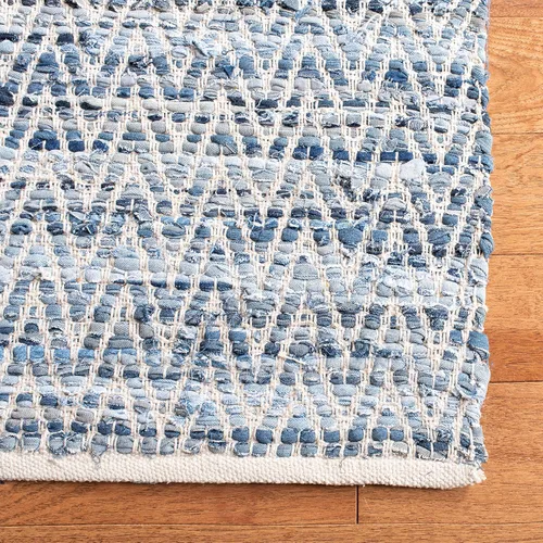 Miniatura 5 de Safavieh Colección Montauk - Alfombra de área de 5 x 8 pies, azul, hecha a mano, ideal para zonas de alto tráfico en sala de estar, dormitorio