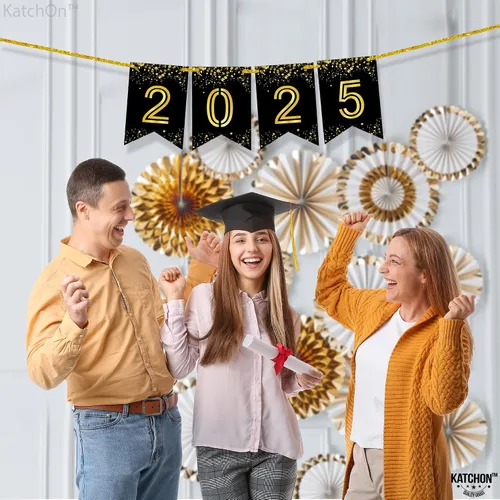Miniatura 7 de Katchon, Cartel brillante de graduación 2025 – Grande de 10 pies, sin bricolaje Cartel de feliz graduación 2025, decoraciones de graduación clase