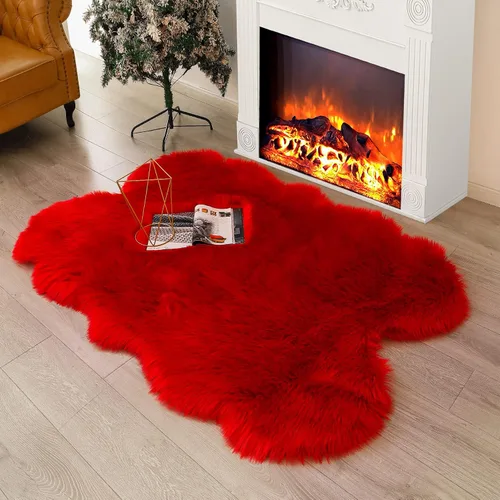 Miniatura 33 de Alfombra de piel sintética de 2 x 6 pies, color beige, lavable a máquina, súper suave, esponjosa, alfombra de piel de oveja mullida para dormitorio
