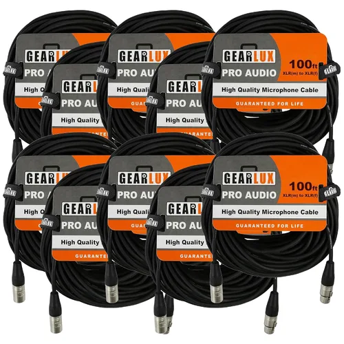 Miniatura 28 de Gearlux – Cable de micrófono XLR, completamente balanceado, macho a hembra, 25 pies - Paquete de 3