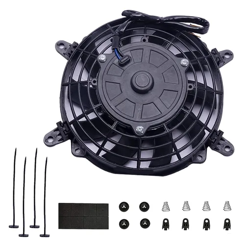 Kit de montaje de ventilador de refrigeración de radiador eléctrico de 7 pulgadas con motor de 12 V 80 W, ventilador delgado universal de alto