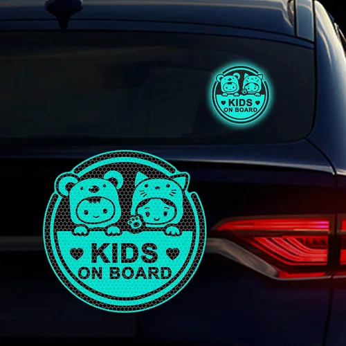 Miniatura 19 de Adhesivo para automóvil de bebé a bordo, 2 unidades, para niños a bordo, súper fuerte, reflectante, para dos bebés en el automóvil, calcomanías