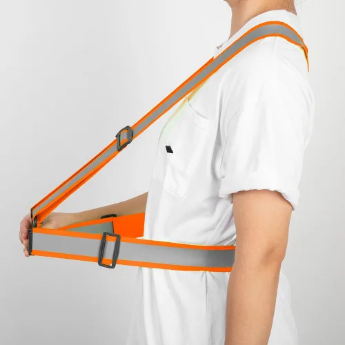 Miniatura 5 de Chaleco de seguridad personalizado, correas reflectantes de alta visibilidad, unisex, ligero, ajustable, para correr, construcción