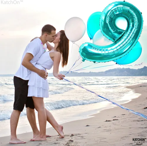 Miniatura 24 de KatchOn, Globo azul del número 1 para el primer cumpleaños, grande, 40 pulgadas, globo azul número 1 para primer cumpleaños, globo azul marino