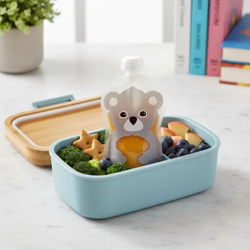 Miniatura 7 de Bolsas de almacenamiento de alimentos reutilizables Squooshi para bebés y niños pequeños Plástico libre de BPA, apto para alimentos, apto