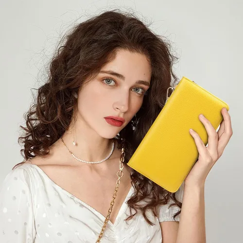 Miniatura 18 de Chelmon - Monedero para mujer de cuero genuino con bloqueo de señal RFID, para tarjetas de crédito