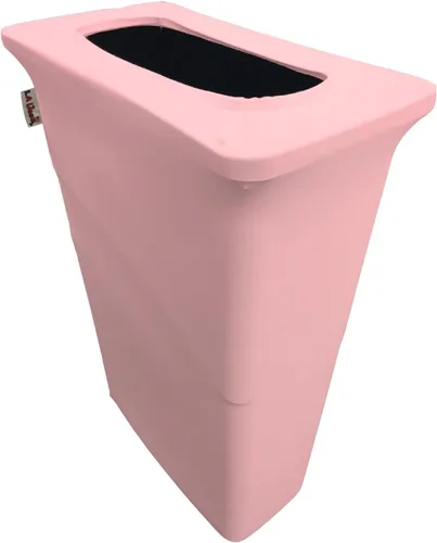 Miniatura 53 de LA Linen Cubierta para cubo de basura ajustable de elastano elástico de 32 galones, cubierta redonda para contenedor de residuos, decoración de Gris