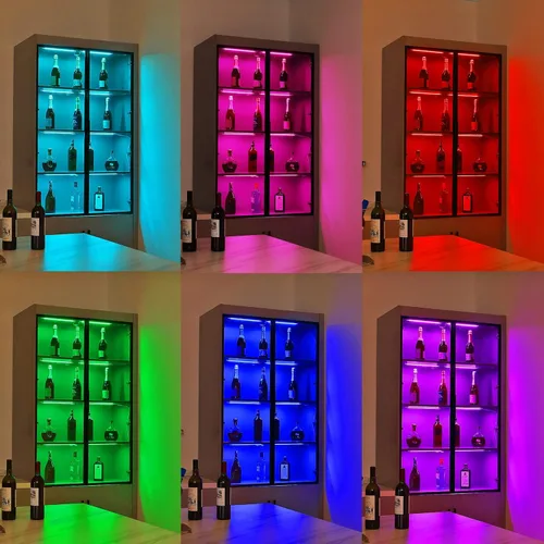 Miniatura 8 de Luz LED para debajo del gabinete de cocina. RGBW. Cambio de color y luz blanca fría superbrillante. Control remoto con atenuación. 6 barras de luz