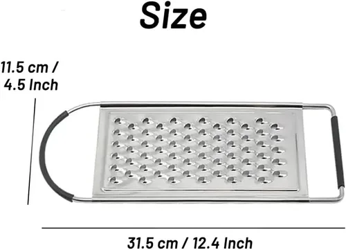 Miniatura 5 de 1 paquete de rallador profesional de queso, ralladores planos de mano de acero inoxidable grueso para cocina, rallador de alimentos con mango