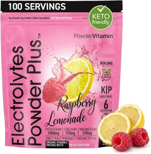 Miniatura 42 de Polvo de Electrolitos Plus (50 porciones), 0 calorías Keto, 0 azúcar, sin maltodextrina, 1000 mg de potasio, 120 mg de calcio, 120 mg de magnesio