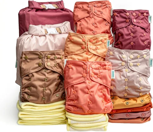 Miniatura 20 de Kinder Juego de 5 pañales de tela reutilizables para bebé, estilo bolsillo, camiseta atlética que absorbe la humedad, recién nacido a orinal 7-60