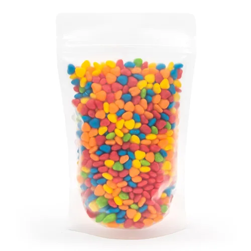 Miniatura 7 de Mini Candy Hearts Bolsa de 1 libra Caramelo duro de sabores de frutas surtidos Corazones de arcoíris para bufés de dulces, aperitivos