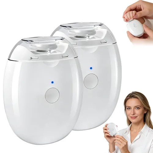 2 piezas de amoladora de uñas automática universal, cortaúñas eléctrico portátil con luz LED y 3 velocidades, cortador de uñas automático silencioso