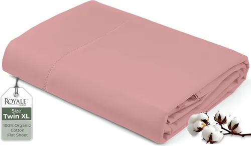 Miniatura 78 de Royale Linens Sábana encimera de tamaño individual XL 100% Algodón Orgánico – Super suave – Sábanas superiores de percal – Sábana encimera