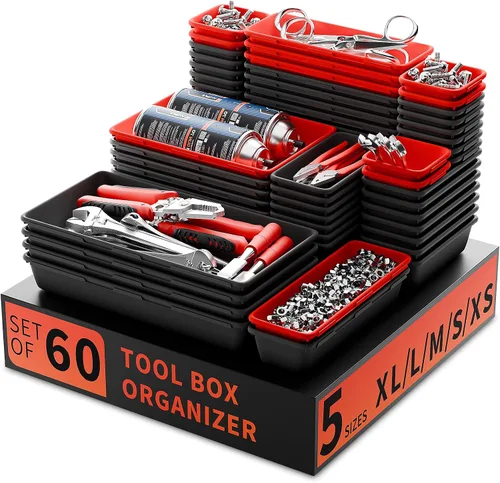Miniatura 8 de Organizador de Caja de Herramientas con Bandeja, Organizador de Cajones de Escritorio para Caja de Herramientas, Bandeja para Caja de Herramientas