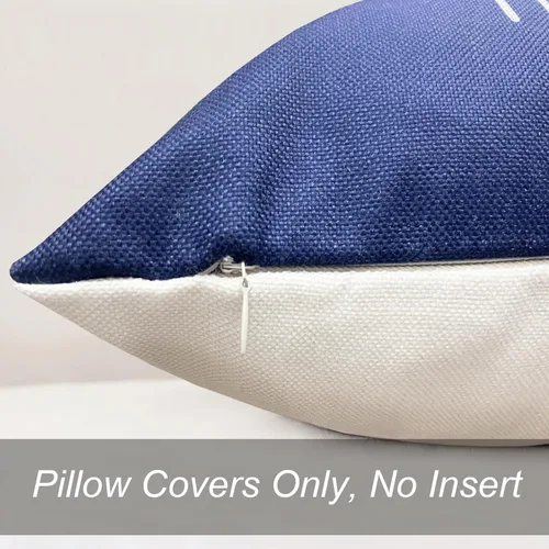 Miniatura 6 de Fundas de Cojines Decorativos de 22x22 pulgadas Juego de 4 Fundas de Cojines Azules para Sofá Cama Sala de Estar, Funda de Cojín Decorativo