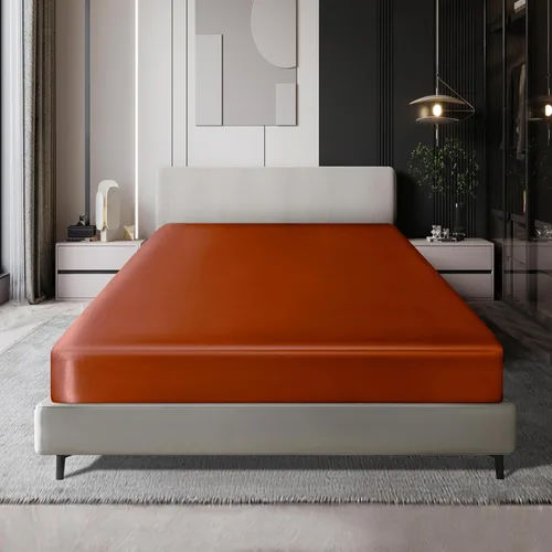 Miniatura 9 de MILVOWOC Sábana bajera ajustable de satén tamaño King - Sábana de cama de fondo suave negro, 1 pieza