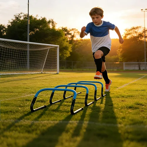 Miniatura 6 de Agility Ladder, Soccer Football Training Equipment Set - 20ft Speed Ladder, 4 Hurdles,Parachute, 12 Cones & Jump Rope Agility & Speed Training for