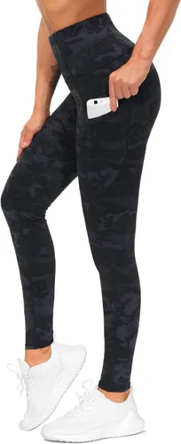 The GYM People - Pantalones de yoga de cintura alta gruesos con bolsillos, control de abdomen, leggings de yoga para entrenamiento y correr para