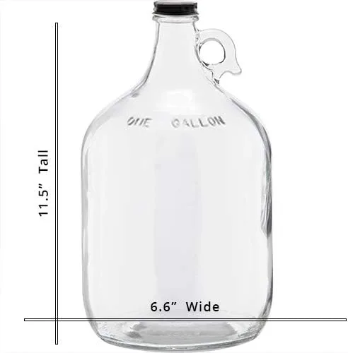 Miniatura 5 de Jarra de vidrio transparente de 1 galón (128 oz) con tapa de 1.496 in - Paquete de 6 Envío rápido el mismo día