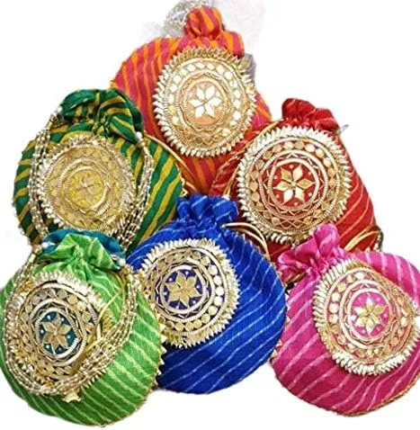 Miniatura 2 de India Gift Hub - Bolsa de mano con cordón bordado para mujer