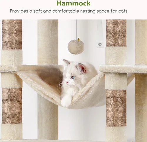 Miniatura 4 de Globlazer XXL Árbol Gigante para Gatos, Torre Alta de 83 Pulgadas de Alta Resistencia para Gatos Grandes de Interior, Casa de Gatos de Varios