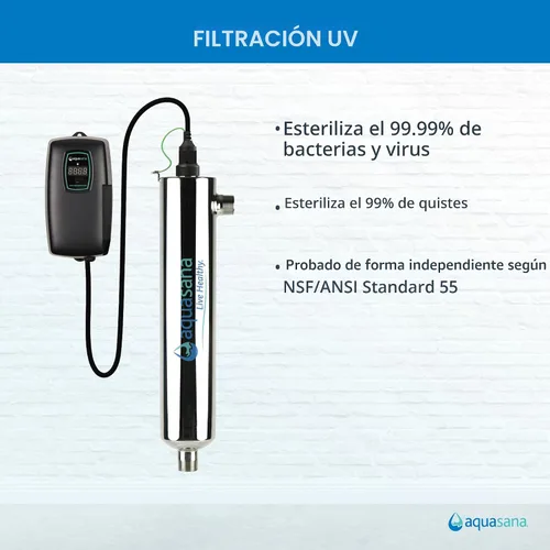 Miniatura 3 de Aquasana - Sistema de filtro de agua de pozo para toda la casa – Alternativa suavizante de agua con purificador UV – Descalcificador sin sal