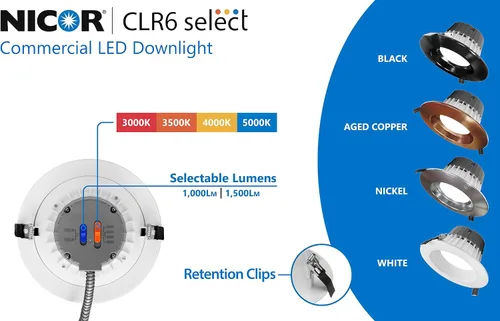 Miniatura 13 de CLR-Select - Kit de downlight LED comercial blanco de 6 pulgadas