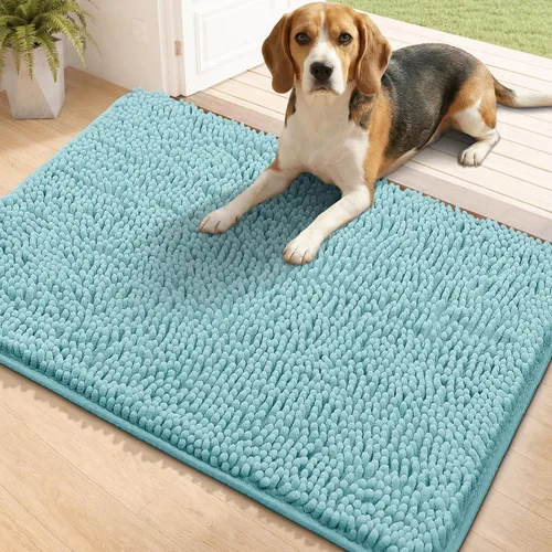 Miniatura 41 de Bcoimo Tapete súper absorbente para puerta de perro, 30 x 20 pulgadas, tapete antideslizante para patas fangosas, alfombras para mascotas para patas