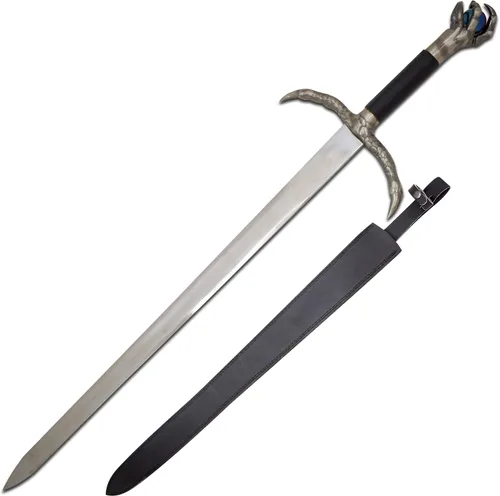 Miniatura 2 de Medieval Warrior Espada vikinga de fantasía hecha a mano personalizada viene con funda de cuero negro