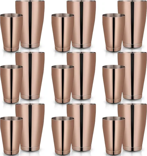 Lallisa Juego de 10 cocteleras profesionales Boston de acero inoxidable, mezclador de bebidas, herramientas básicas, batidor de metal con peso para