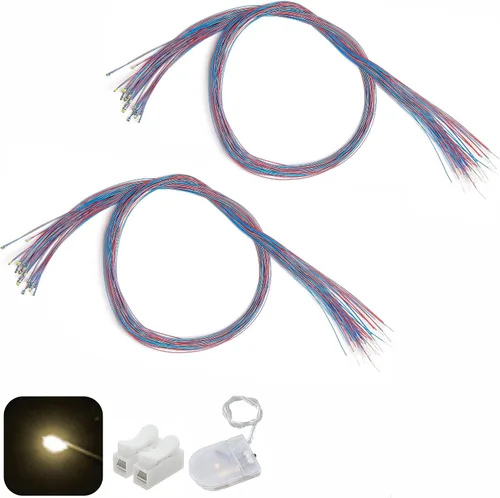 Miniatura 19 de 50 piezas pre-cableadas micro LED pre-soldadas 0402 SMD LED con accesorios de montaje para la construcción de modelos principiantes