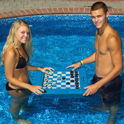 Miniatura 2 de Swimline Tablero de juego flotante multijuego para 2-4 jugadores, azul